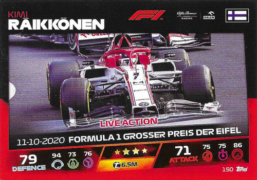 #150 Kimi Raikkonen (Alfa Romeo) - Topps Turbo Attax 2021 (Formula 1/F1)