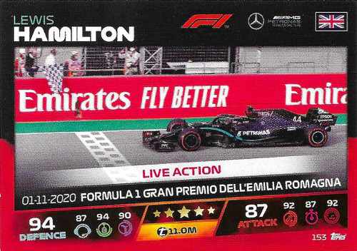 #153 Lewis Hamilton (Mercedes) - Topps Turbo Attax 2021 (Formula 1/F1)