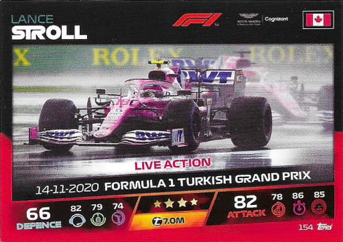 #154 Lance Stroll (Aston Martin/Racing Point) - Topps Turbo Attax 2021 (Formula 1/F1)