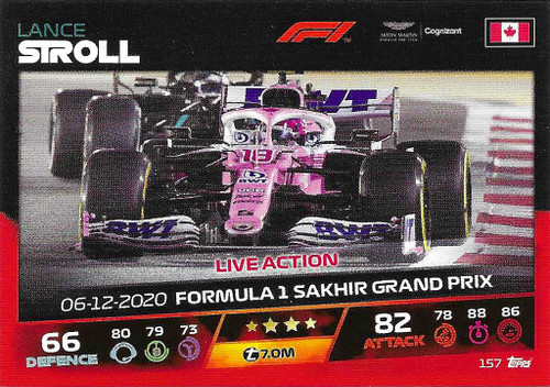 #157 Lance Stroll (Aston Martin/Racing Point) - Topps Turbo Attax 2021 (Formula 1/F1)
