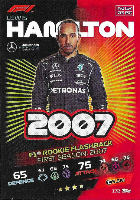 #172 Lewis Hamilton (Mercedes) - Topps Turbo Attax 2021 (Formula 1/F1)