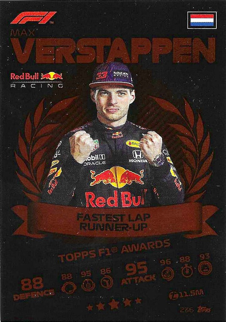 #236 Max Verstappen (Red Bull) - TOPPS F1 AWARDS - Topps Turbo Attax 2021 (Formula 1/F1)