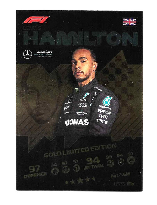 LE2G - Lewis Hamilton (Mercedes) - GOLD LIMITED EDITION - Topps Turbo Attax 2021 (Formula 1/F1)