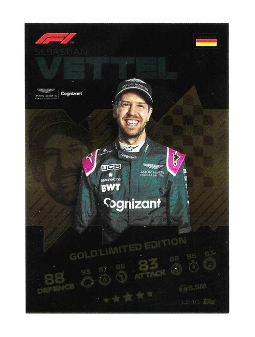 LE4G - Sebastian Vettel (Aston Martin) - GOLD LIMITED EDITION - Topps Turbo Attax 2021 (Formula 1/F1)