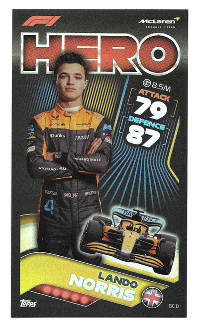 GC008 - Lando Norris (McLaren) - GIANT CARD - Topps Turbo Attax 2022 (Formula 1/F1)