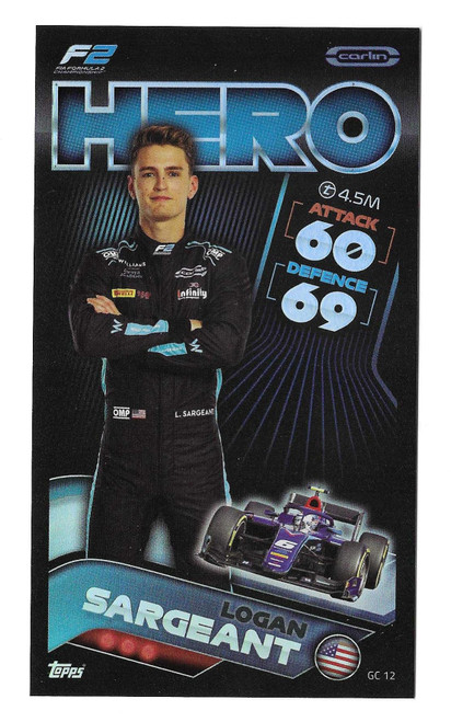GC012 - Logan Sargeant (Carlin) - GIANT CARD - Topps Turbo Attax 2022 (Formula 1/F1)