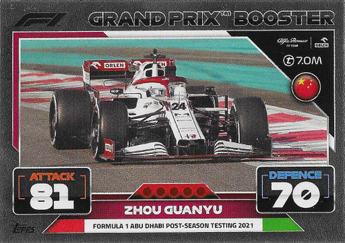 #329 Zhou Guanyu (Alfa Romeo) - GRAND PRIX BOOSTER - Topps Turbo Attax 2022 (Formula 1/F1)