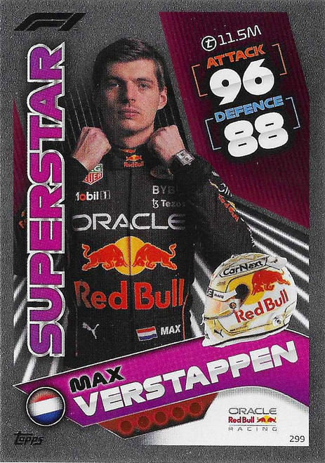 #299 Max Verstappen (Red Bull) - SUPERSTAR - Topps Turbo Attax 2022 (Formula 1/F1)