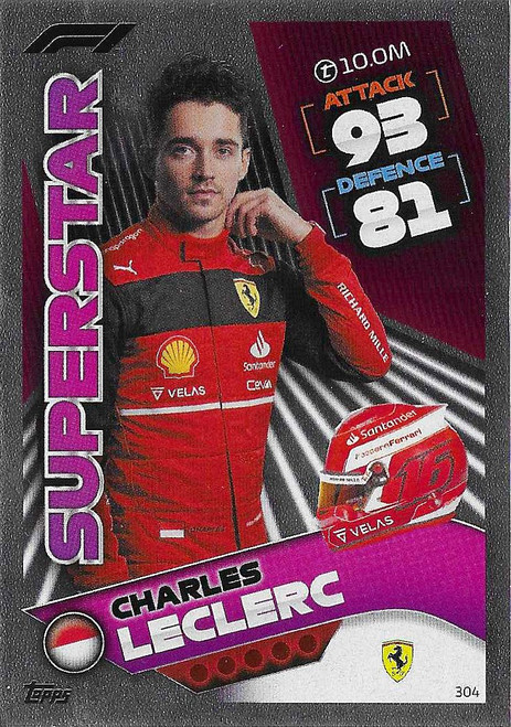 #304 Charles Leclerc (Ferrari) - SUPERSTAR - Topps Turbo Attax 2022 (Formula 1/F1)