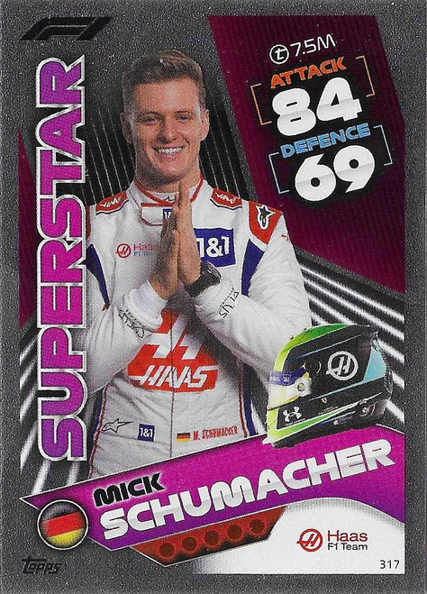 #317 Mick Schumacher (Haas) - SUPERSTAR - Topps Turbo Attax 2022 (Formula 1/F1)