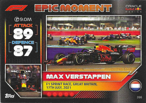 #266 Max Verstappen (Red Bull) - Topps Turbo Attax 2022 (Formula 1/F1)