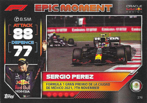 #276 Sergio Perez (Red Bull) - Topps Turbo Attax 2022 (Formula 1/F1)