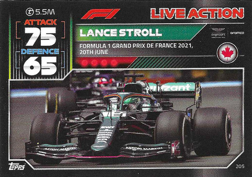 #205 Lance Stroll (Aston Martin) - Topps Turbo Attax 2022 (Formula 1/F1)