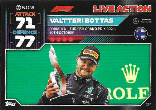 #231 Valtteri Bottas (Mercedes) - Topps Turbo Attax 2022 (Formula 1/F1)