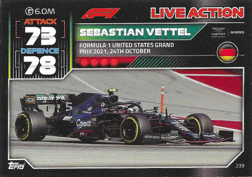 #239 Sebastian Vettel (Aston Martin) - Topps Turbo Attax 2022 (Formula 1/F1)