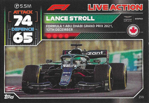 #259 Lance Stroll (Aston Martin) - Topps Turbo Attax 2022 (Formula 1/F1)