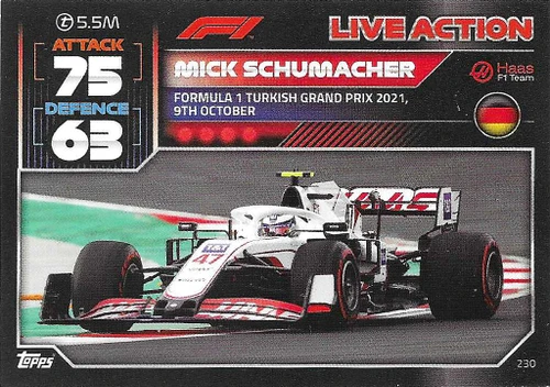 #230 Mick Schumacher (Haas) - Topps Turbo Attax 2022 (Formula 1/F1)