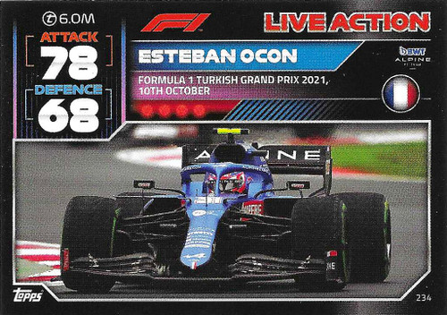 #234 Esteban Ocon (Alpine) - Topps Turbo Attax 2022 (Formula 1/F1)