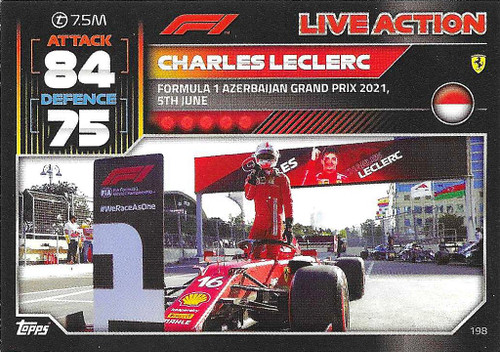 #198 Charles Leclerc (Ferrari) - Topps Turbo Attax 2022 (Formula 1/F1)