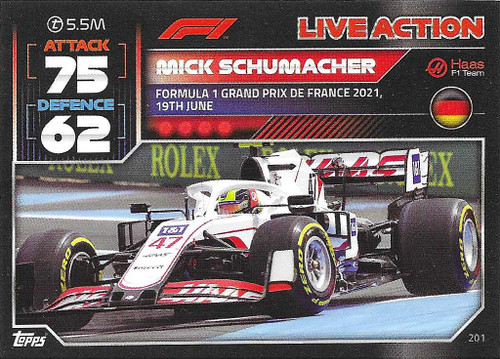 #201 Mick Schumacher (Haas) - Topps Turbo Attax 2022 (Formula 1/F1)