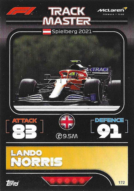 #172 Lando Norris (McLaren) - Topps Turbo Attax 2022 (Formula 1/F1)