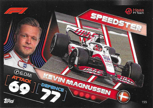 #155 Kevin Magnussen (Haas) - Topps Turbo Attax 2022 (Formula 1/F1)