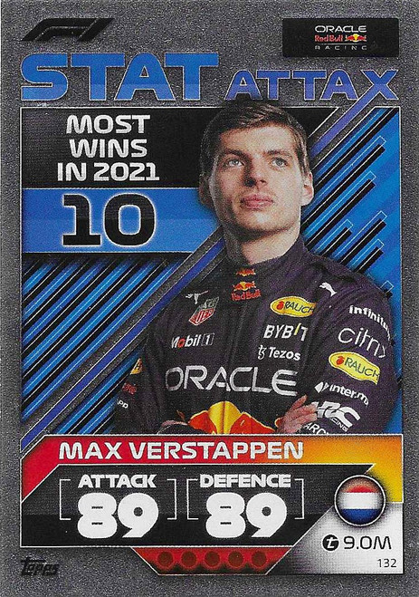 #132 Max Verstappen (Red Bull) - STAT ATTAX - Topps Turbo Attax 2022 (Formula 1/F1)