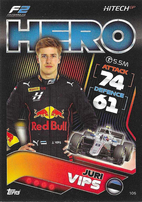 #106 Juri Vips (Hitech) - Topps Turbo Attax 2022 (Formula 1/F1)