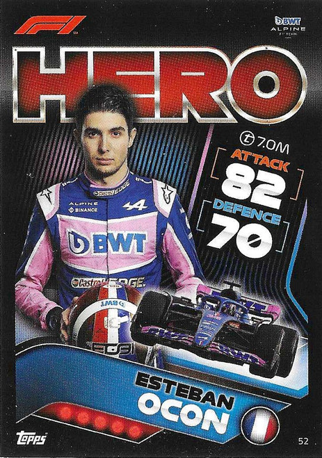 #052 Esteban Ocon (Alpine) - Topps Turbo Attax 2022 (Formula 1/F1)