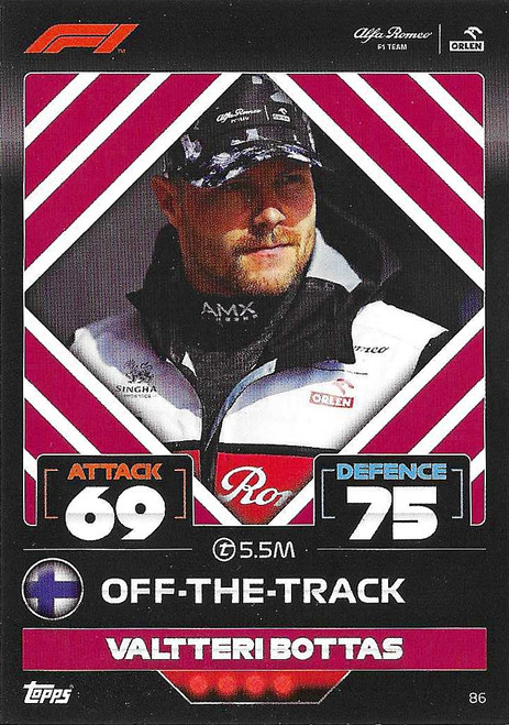 #086 Valtteri Bottas (Alfa Romeo) - Topps Turbo Attax 2022 (Formula 1/F1)