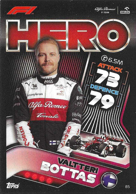 #085 Valtteri Bottas (Alfa Romeo) - Topps Turbo Attax 2022 (Formula 1/F1)