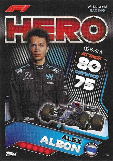 #079 Alex Albon (Williams) - Topps Turbo Attax 2022 (Formula 1/F1)