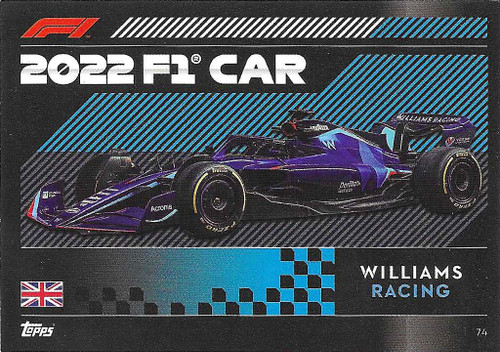 #074 2022 F1 Car (Williams) - Topps Turbo Attax 2022 (Formula 1/F1)
