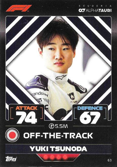 #063 Yuki Tsunoda (Alpha Tauri) - Topps Turbo Attax 2022 (Formula 1/F1)