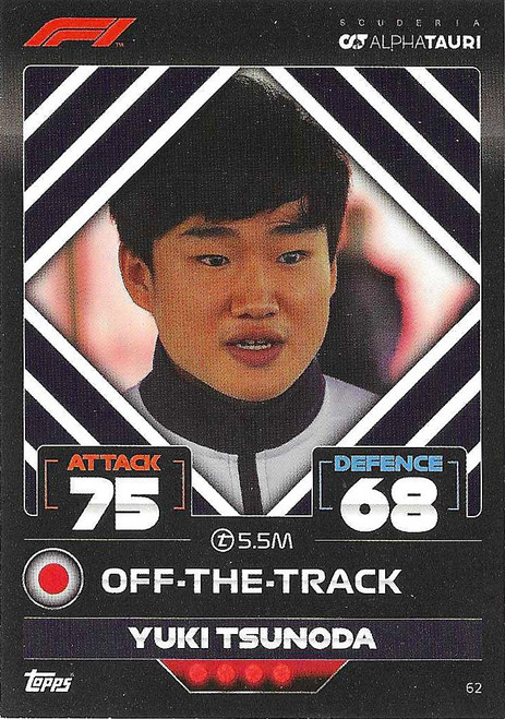 #062 Yuki Tsunoda (Alpha Tauri) - Topps Turbo Attax 2022 (Formula 1/F1)