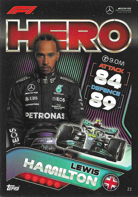#022 Lewis Hamilton (Mercedes) - Topps Turbo Attax 2022 (Formula 1/F1)