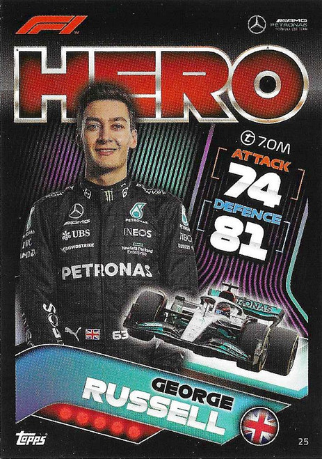 #025 George Russell (Mercedes) - Topps Turbo Attax 2022 (Formula 1/F1)