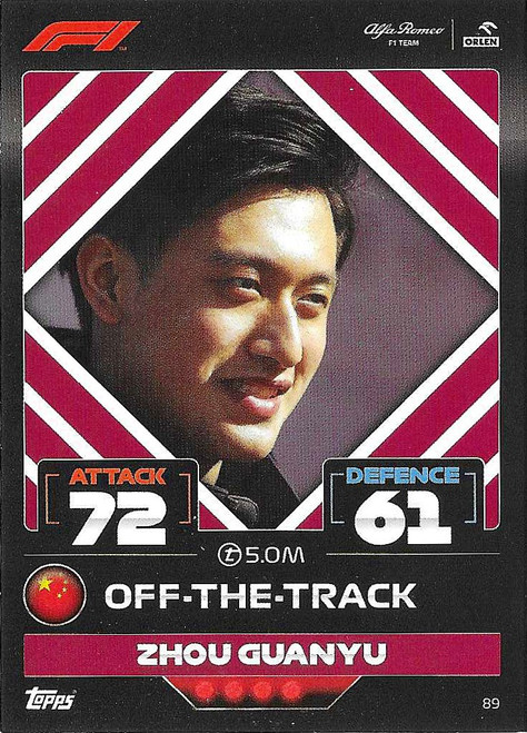 #089 Zhou Guanyu (Alfa Romeo) - Topps Turbo Attax 2022 (Formula 1/F1)