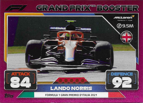 #325 Lando Norris (McLaren) - PINK PARALLEL (Grand Prix Booster) - Topps Turbo Attax 2022 India Edition (Formula 1/F1)