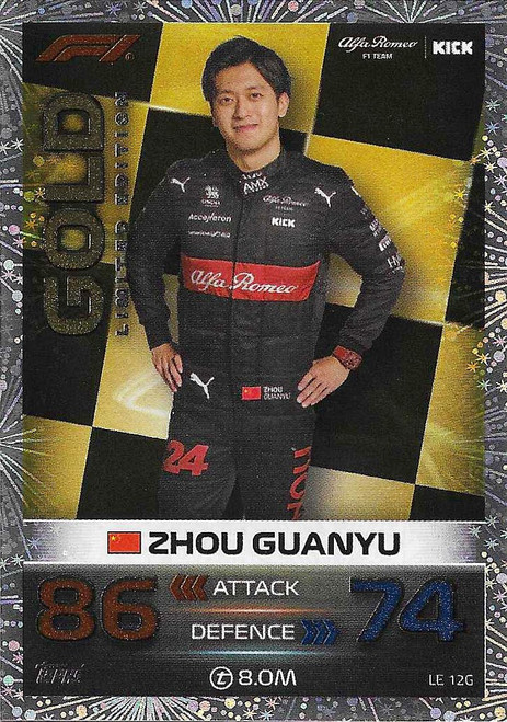 LE012G - Zhou Guanyu (Alfa Romeo) - GOLD LIMITED EDITION - Topps Turbo Attax 2023 (Formula 1/F1)