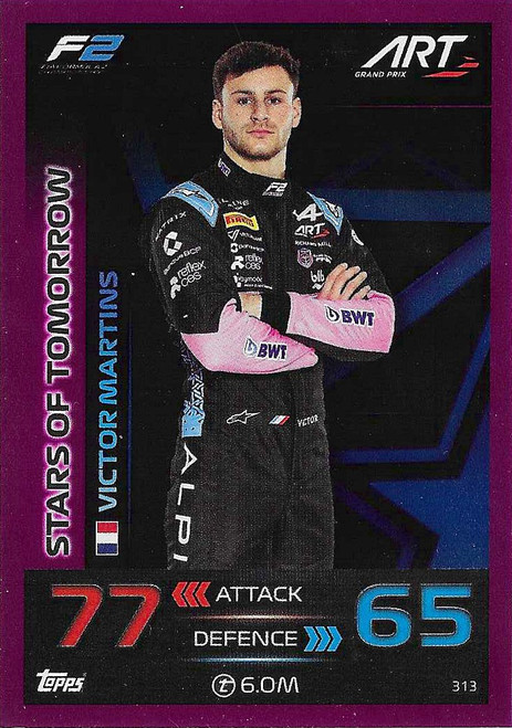 #313 Victor Martins (ART) - PINK PARALLEL (Stars Of Tomorrow) - Topps Turbo Attax 2023 (Formula 1/F1)