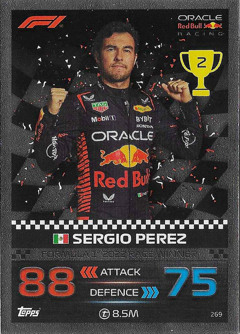 #269 Sergio Perez (Red Bull) - 2022 RACE WINNER - Topps Turbo Attax 2023 (Formula 1/F1)