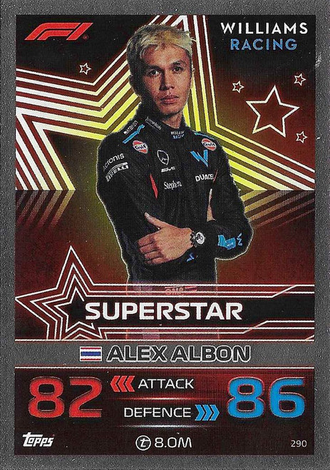 #290 Alex Albon (Williams) - SUPERSTAR - Topps Turbo Attax 2023 (Formula 1/F1)