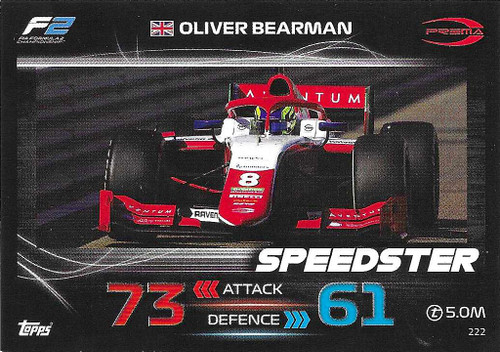 #222 Oliver Bearman (Prema) - Topps Turbo Attax 2023 (Formula 1/F1)