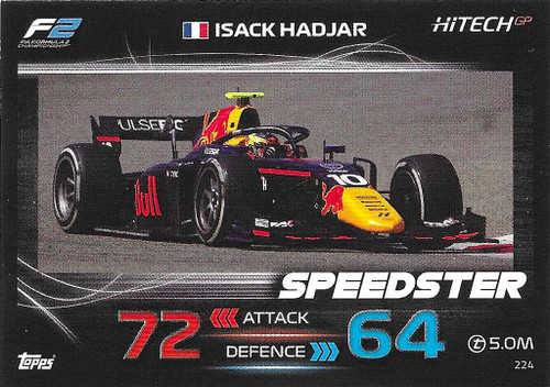#224 Isack Hadjar (Hitech) - Topps Turbo Attax 2023 (Formula 1/F1)