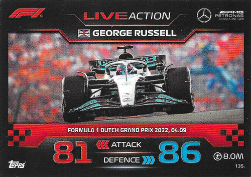 #135 George Russell (Mercedes) - Topps Turbo Attax 2023 (Formula 1/F1)