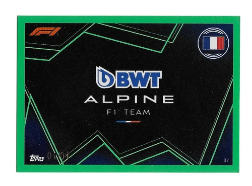 #037 Team Logo (Alpine) - GREEN PARALLEL 1/1 - Topps Turbo Attax 2023 India Edition (Formula 1/F1)