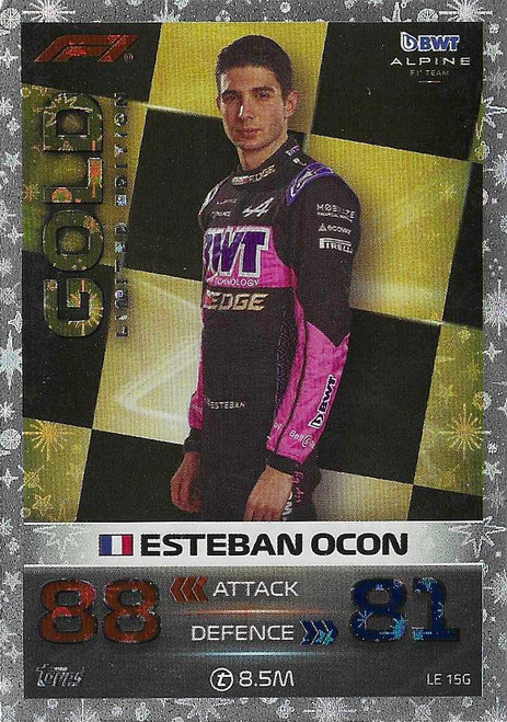 LE015G - Esteban Ocon (Alpine) - GOLD LIMITED EDITION - Topps Turbo Attax 2023 India Edition (Formula 1/F1)