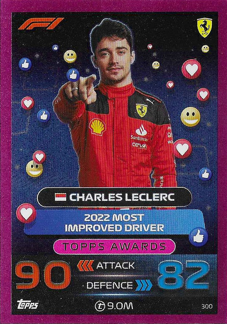 #300 Charles Leclerc (Ferrari) - PINK PARALLEL (Topps Awards) - Topps Turbo Attax 2023 India Edition (Formula 1/F1)