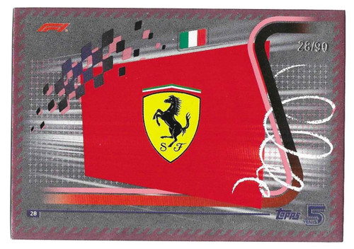 #028 Team Logo (Ferrari) - PEACH PARALLEL 28/90 - Topps Turbo Attax 2024 India Edition (Formula 1/F1)